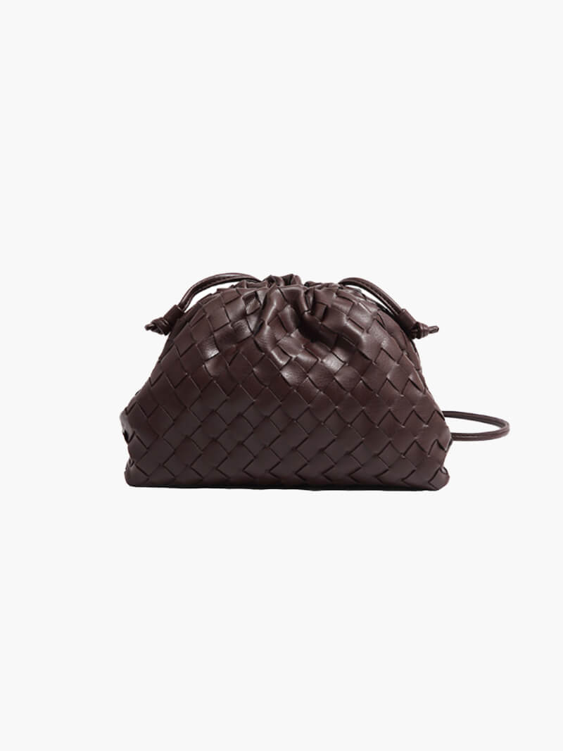 Emma – Elegant Mini Woven Clutch with Shoulder Strap