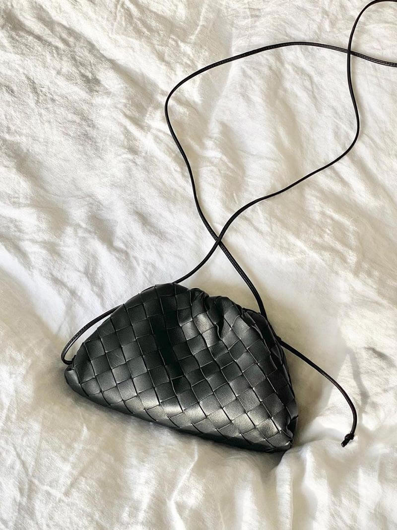 Emma – Elegant Mini Woven Clutch with Shoulder Strap