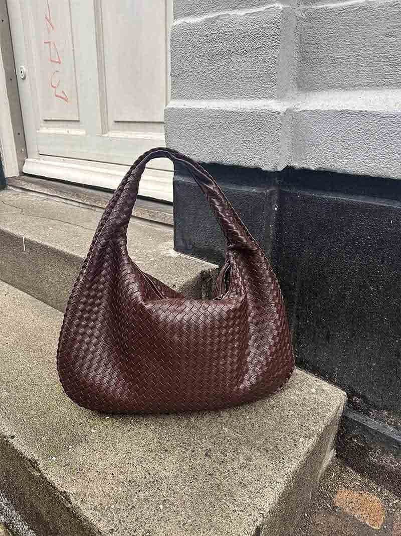 Elegant Woven Leather Hobo Bag Sophie
