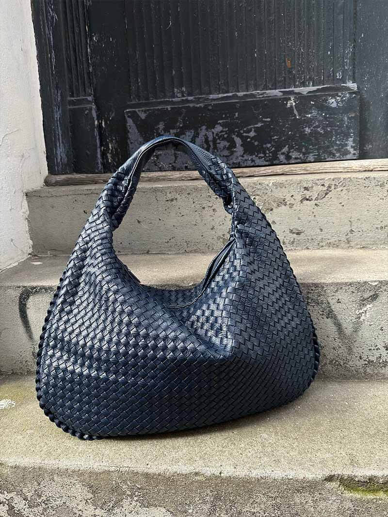 Elegant Woven Leather Hobo Bag Sophie