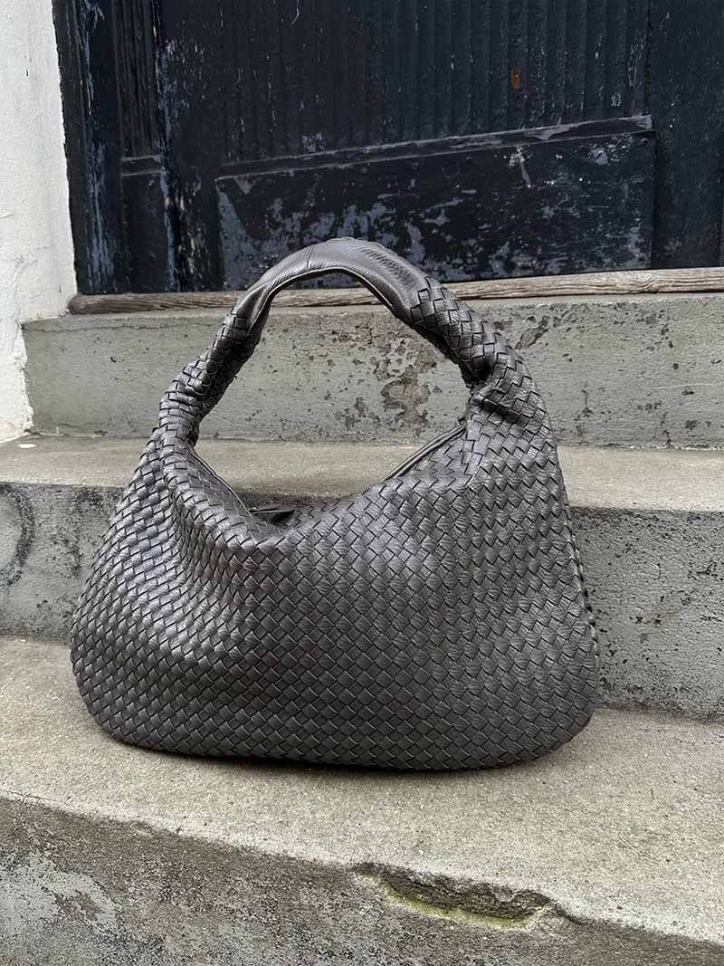 Elegant Woven Leather Hobo Bag Sophie