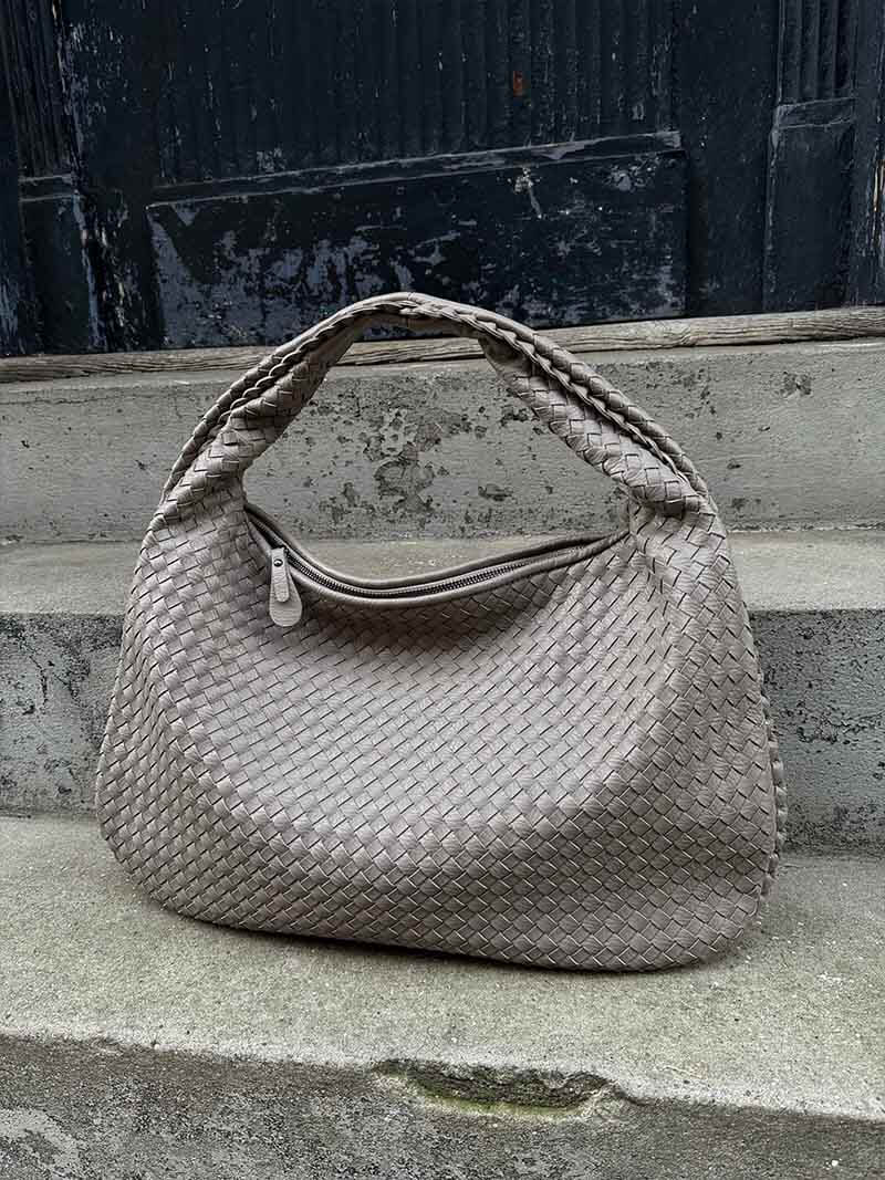 Elegant Woven Leather Hobo Bag Sophie