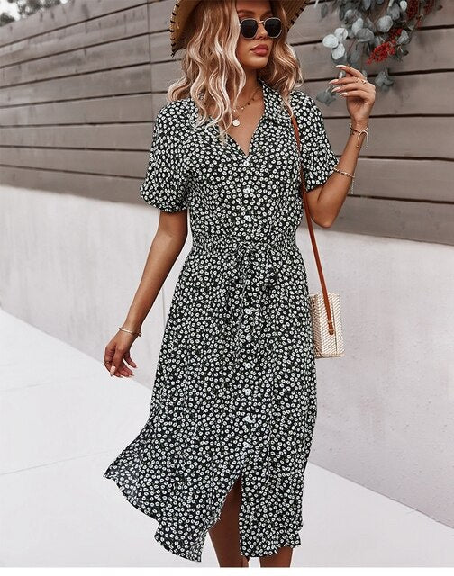Léa Elegant Midi Bohemian Dress