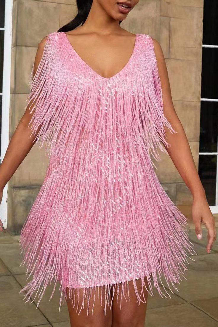 Sophie Shimmering and Elegant Fringe Beaded Robe