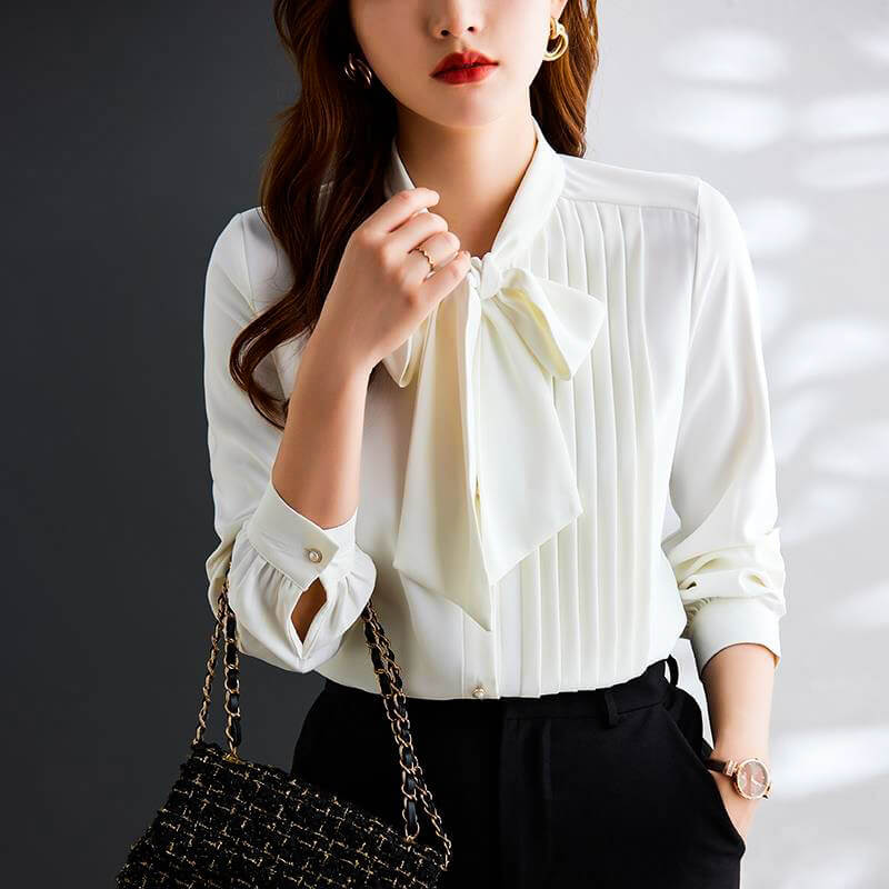 Elegant Sophie Blouse in Chiffon with Bow
