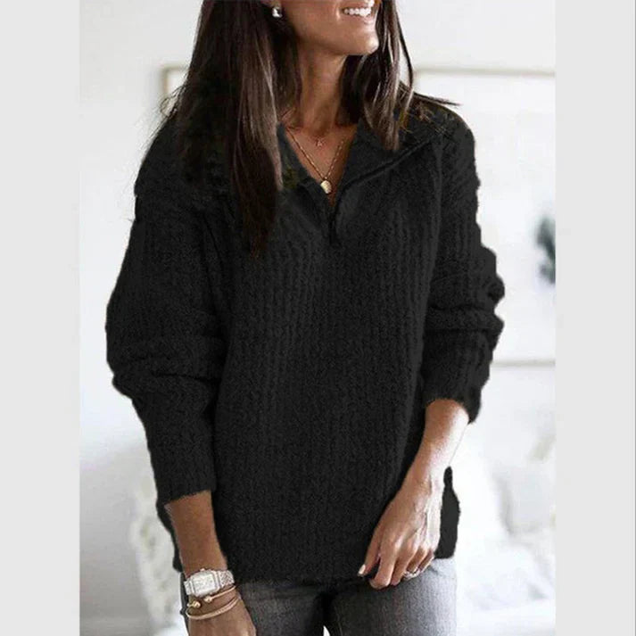 Emma – Soft and elegant knitted zip-up sweater