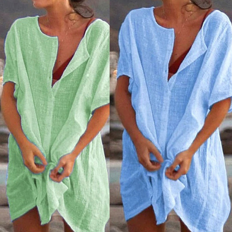 Emma Long Lightweight Breathable Linen Dress