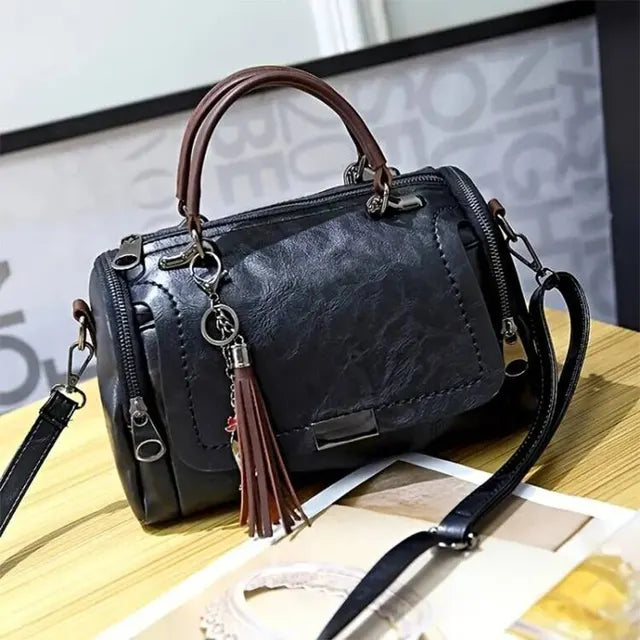 Soft Leather Handbag with Shoulder Strap