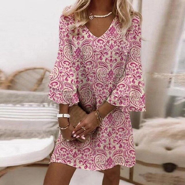 Léa Éclatante Robe Longue Imprimée