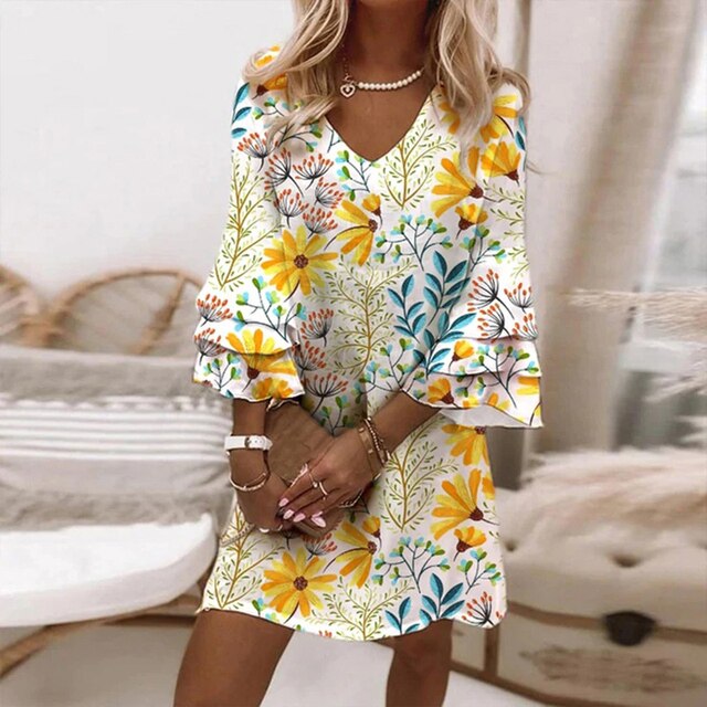 Léa Éclatante Robe Longue Imprimée
