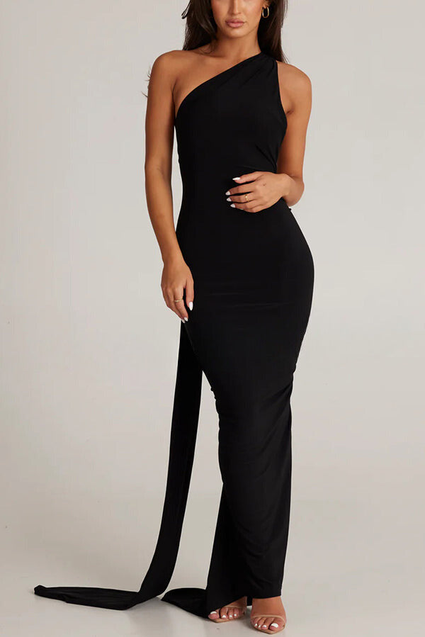 Emma Elegant Fluid Long Dress Backless