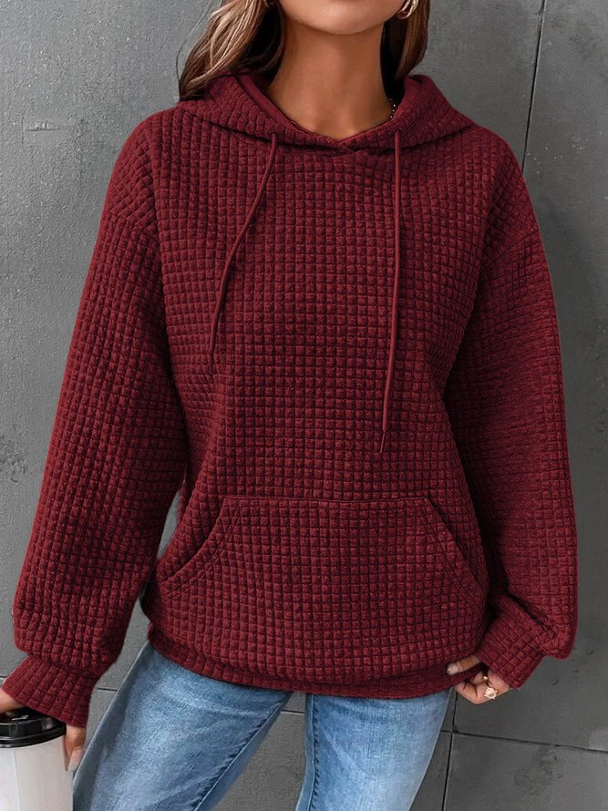 Chloé – Cozy waffle knit hoodie with hood and kangaroo pocket