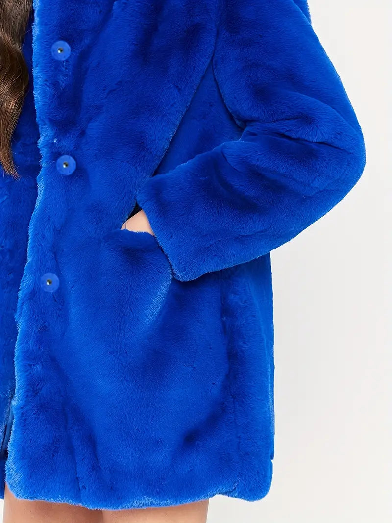 Mid-Length Women's Coat in Faux Fur