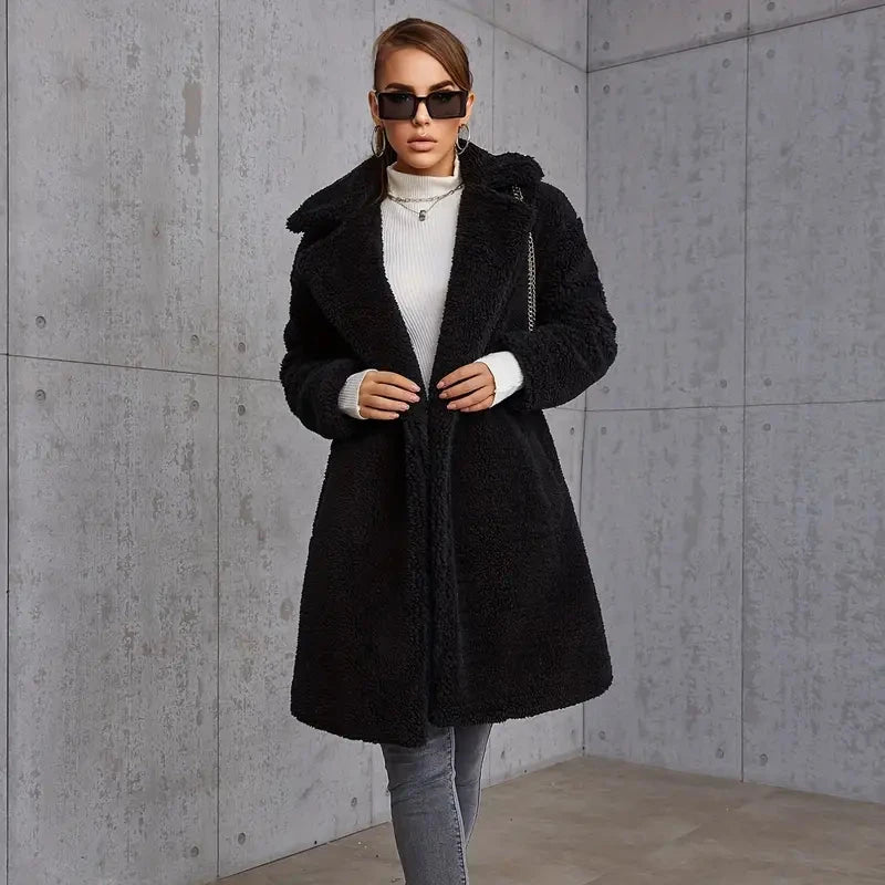 Soft Plush Jacket with Lapels