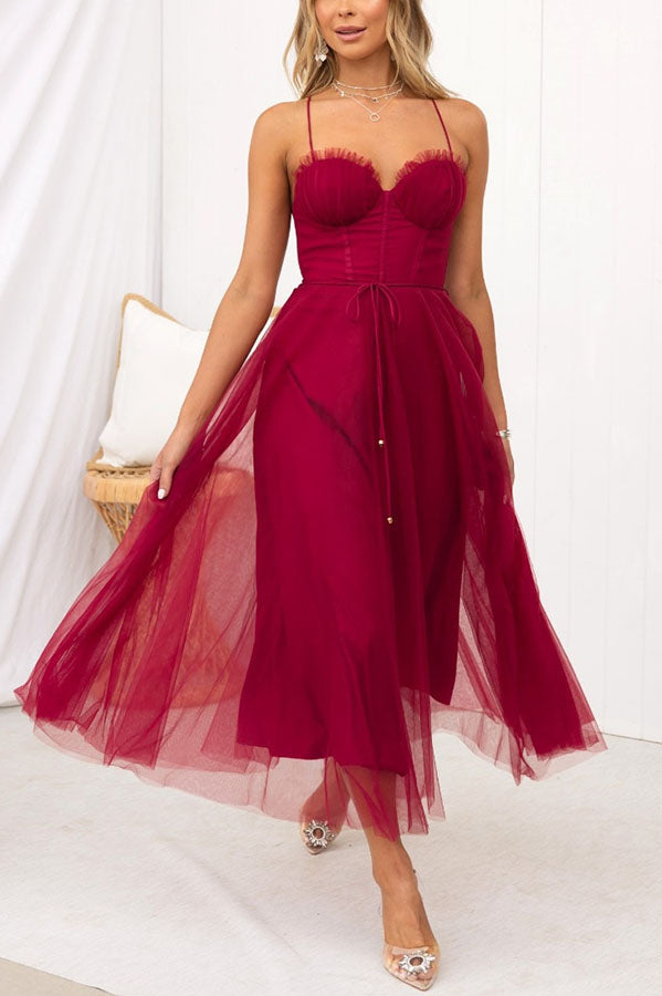 Women's Dress - Fitted Size - Flared Fluid Midi Skirt