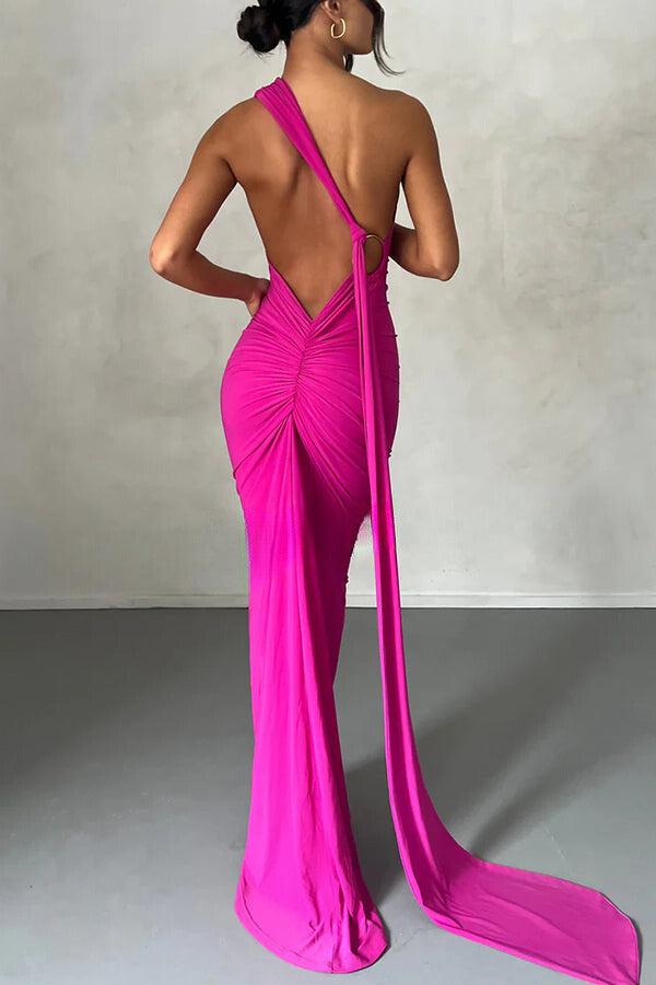 Emma Elegant Fluid Long Dress Backless