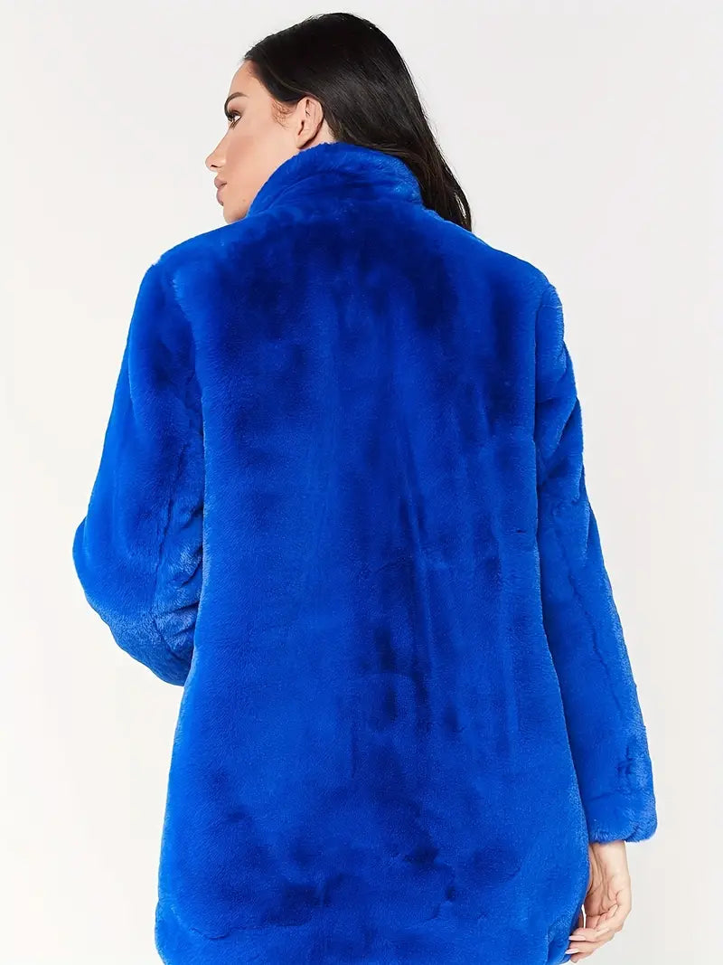 Mid-Length Women's Coat in Faux Fur
