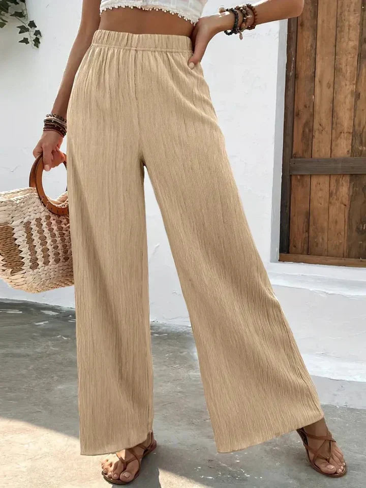 Women's Wide Leg Pants - High Waist Comfortable and Lightweight