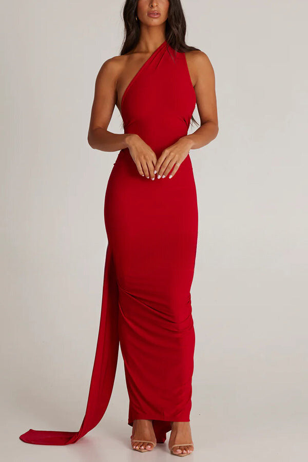 Emma Elegant Fluid Long Dress Backless