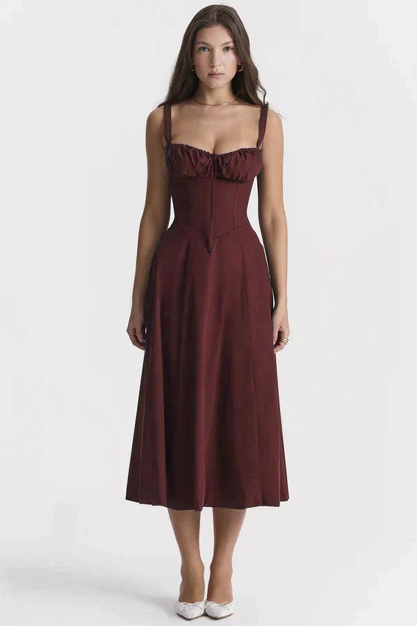 Emma Elegant Bustier Dress with Tied Back
