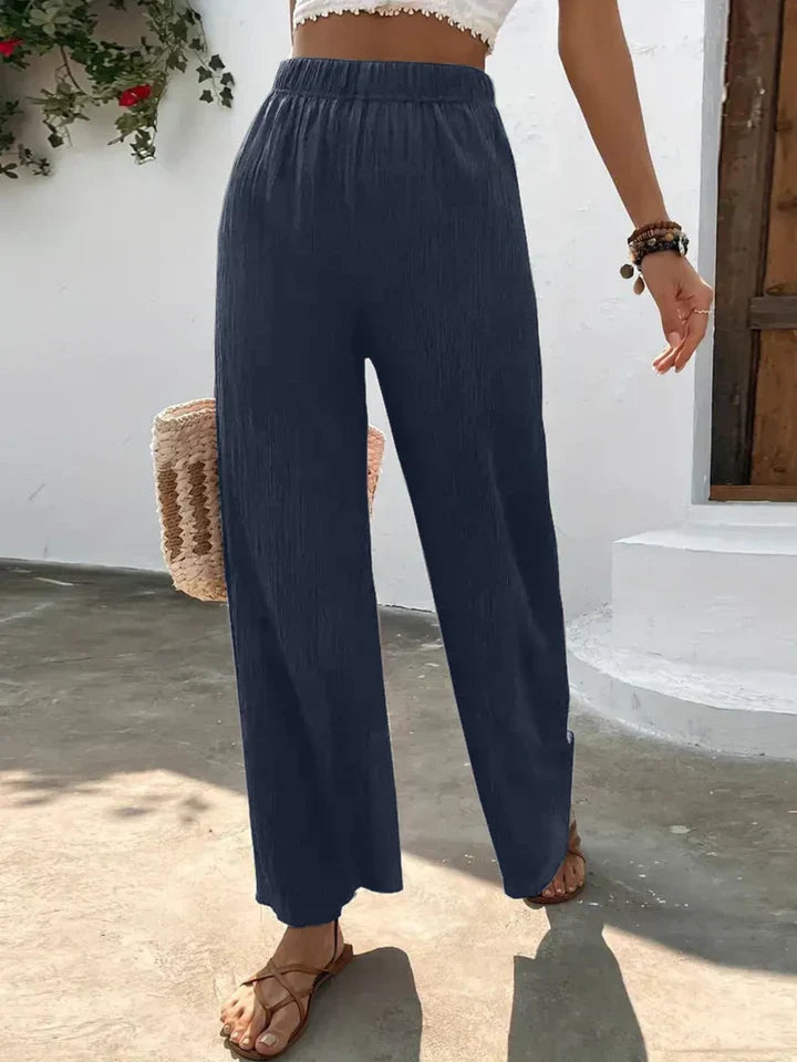 Women's Wide Leg Pants - High Waist Comfortable and Lightweight