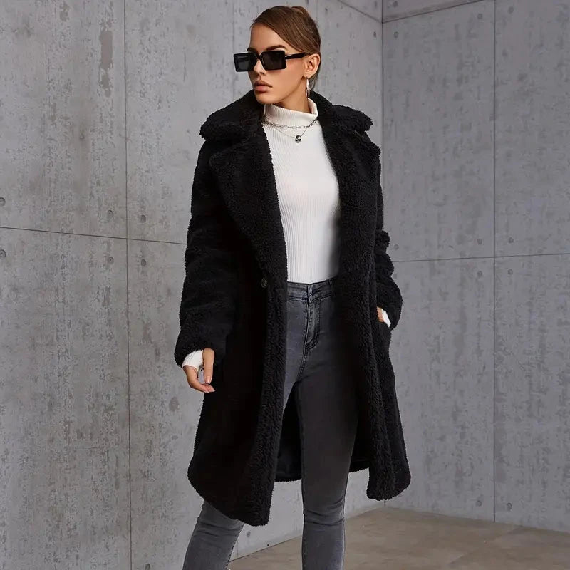 Soft Plush Jacket with Lapels