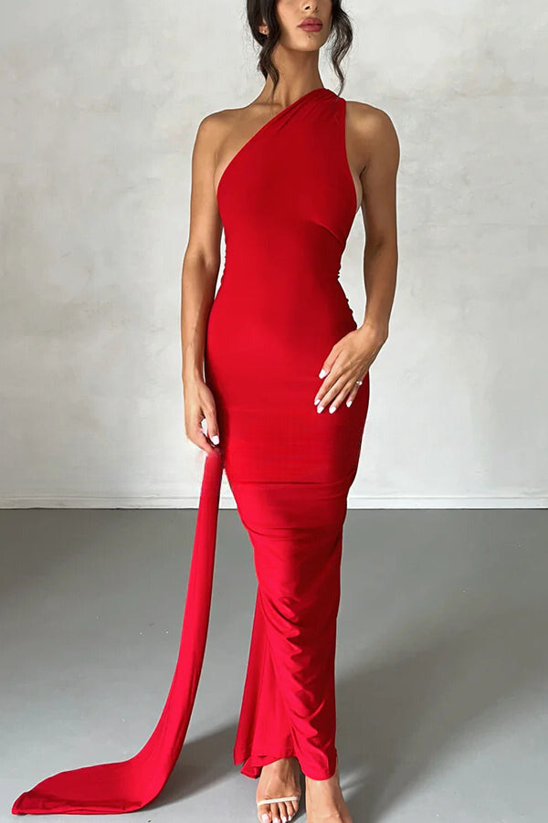 Emma Elegant Fluid Long Dress Backless