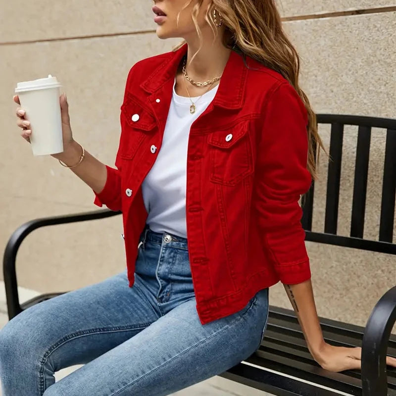 Women's Buttoned Denim Jacket