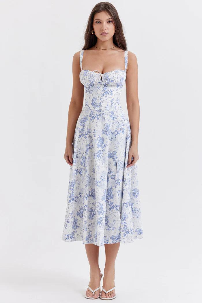 Emma Elegant Bustier Dress with Tied Back