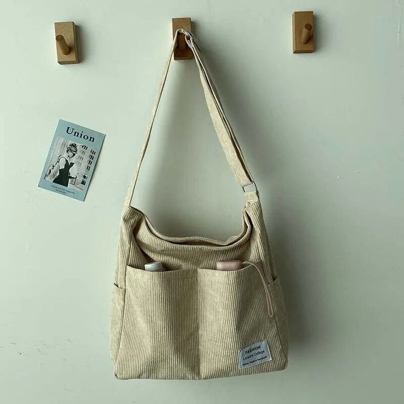 Sophie – Elegant Corduroy Shoulder Bag