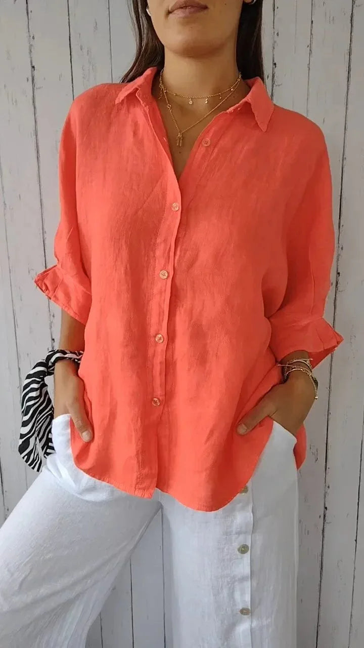 Léa Elegant Linen Breathable Blouse
