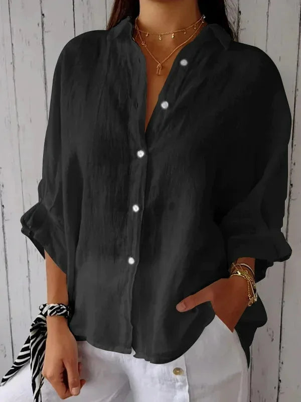 Léa Elegant Linen Breathable Blouse