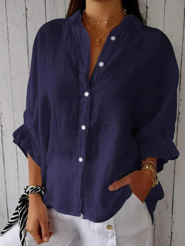 Léa Elegant Linen Breathable Blouse