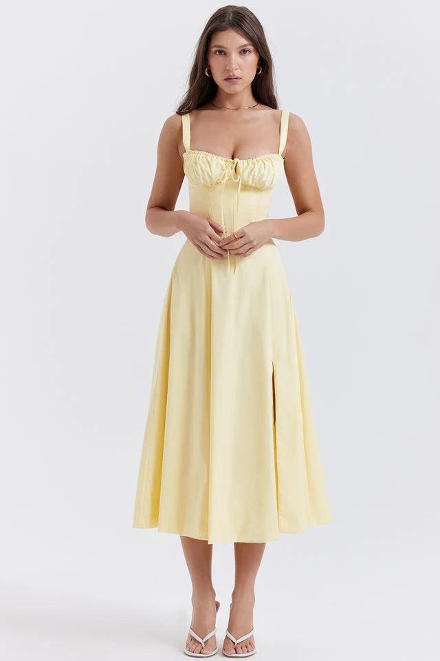 Emma Elegant Bustier Dress with Tied Back