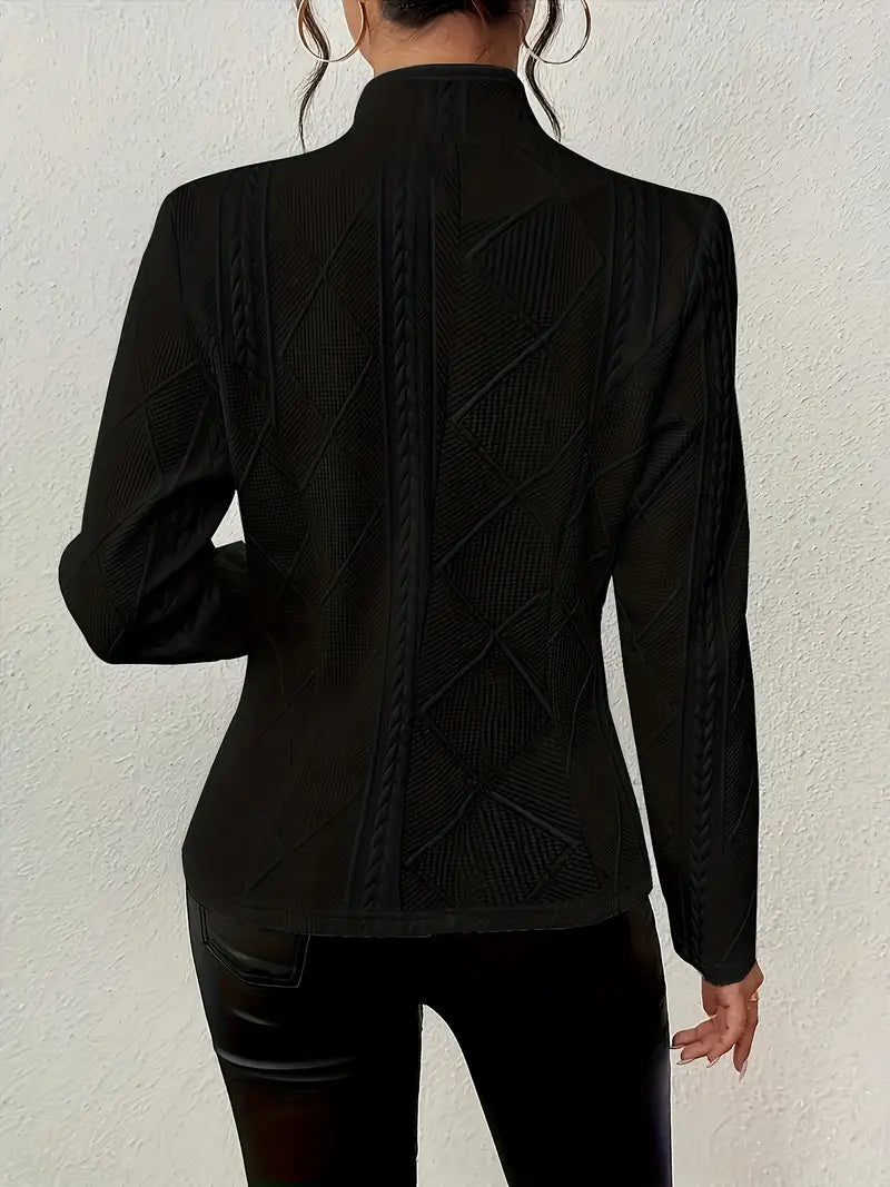 Léa Élégante Veste Texturée en Maille