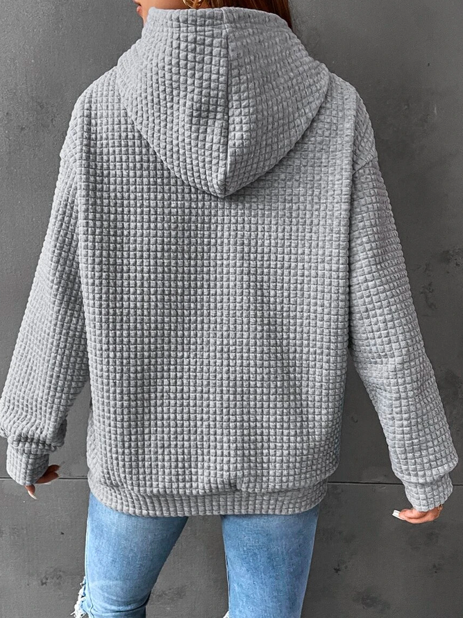 Chloé – Cozy waffle knit hoodie with hood and kangaroo pocket