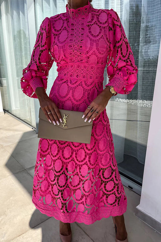 Emma – Vestito Midi Elegante e Leggero in Pizzo Sottile