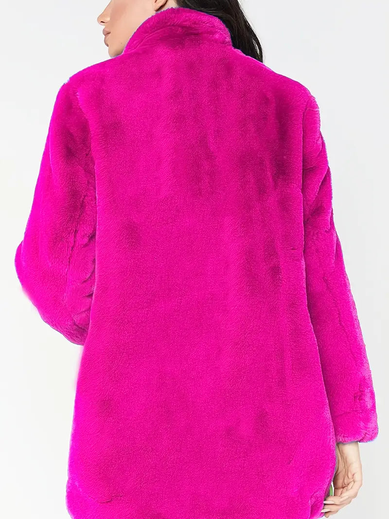 Mid-Length Women's Coat in Faux Fur