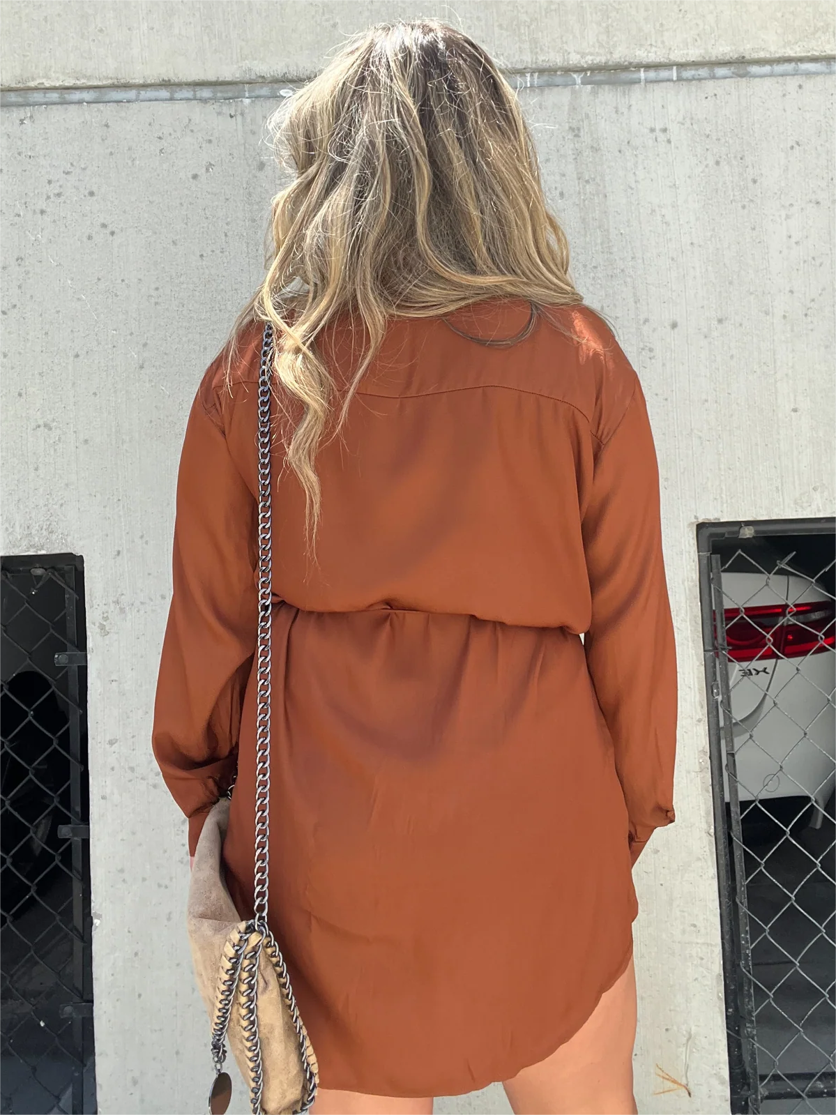 Women's Shirt Dress - Mini Length - Long Sleeves