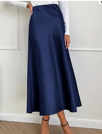 Emma – Elegant satin midi skirt