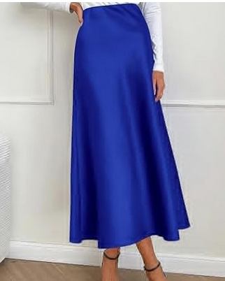 Emma – Elegant satin midi skirt