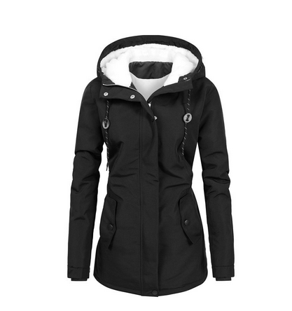 Sophie – Long waterproof and lined coat, elegant and warm