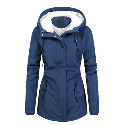 Sophie – Long waterproof and lined coat, elegant and warm