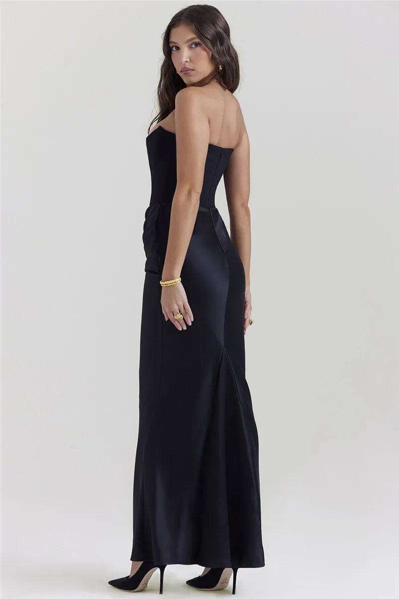 Evening Dress for Women – Long and Flared Strapless