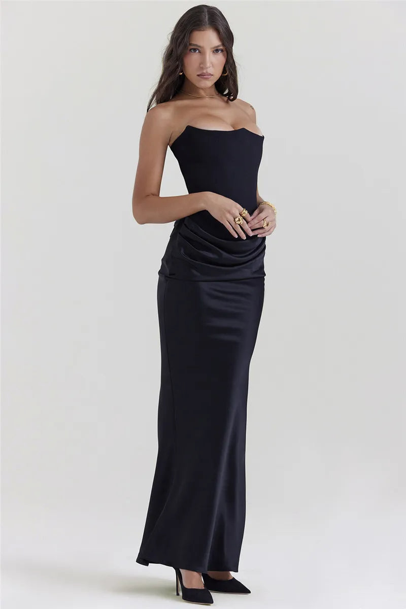 Evening Dress for Women – Long and Flared Strapless