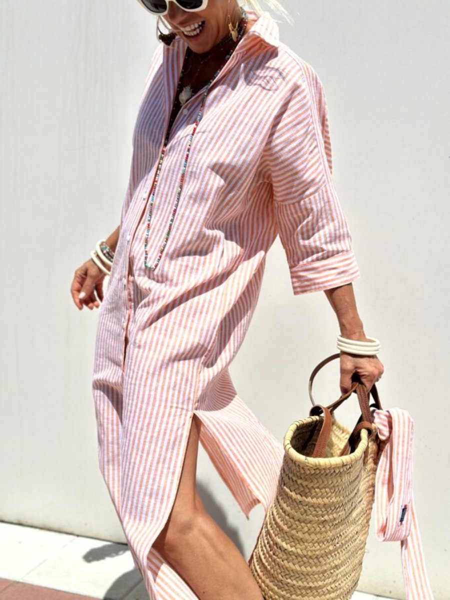 Léa Elegant Soft Striped Dress Shirt