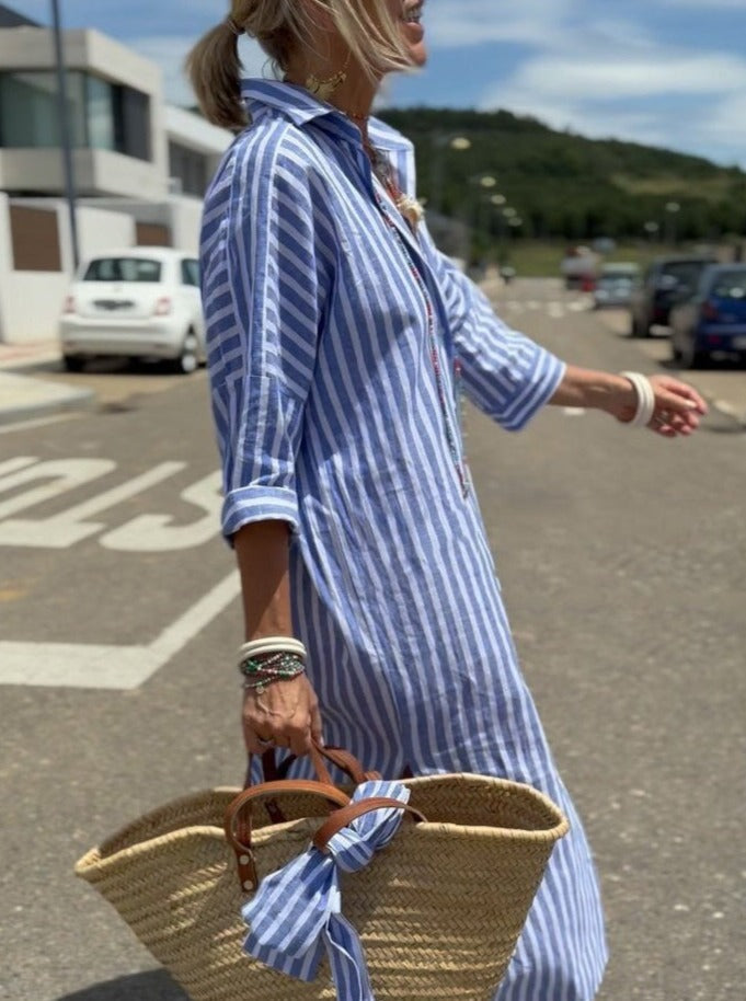 Léa Elegant Soft Striped Dress Shirt