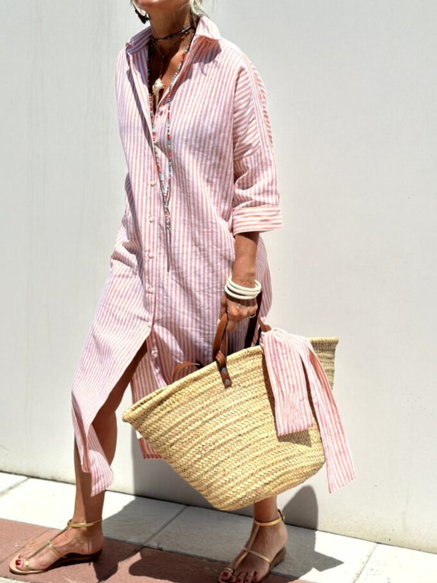 Léa Elegant Soft Striped Dress Shirt
