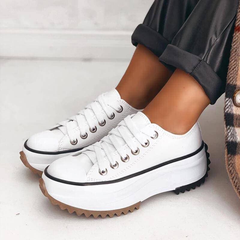 Emma – Elegant platform canvas sneakers