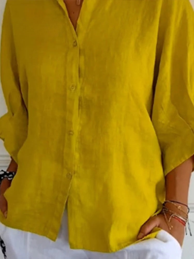 Léa Elegant Linen Breathable Blouse